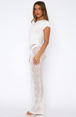 Under My Spell Lace Maxi Skirt White