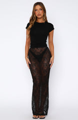 Under My Spell Lace Maxi Skirt Black