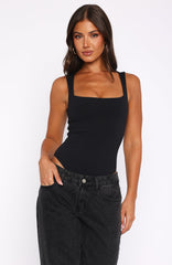 Let's Just Go Back Bodysuit Black