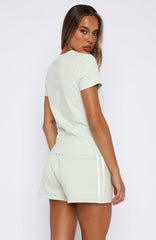 11th Street She's So Lucky Relaxed Baby Tee Iced Matcha