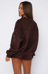 Confidence Level Suede Jacket Chocolate