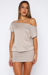 Following My Instincts Mini Dress Champagne