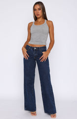 Chelsea Low Rise Straight Leg Jeans Dark Blue