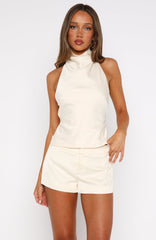 Time Passes Mini Shorts Pearl