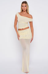 Need Your Heart Maxi Skirt Cream
