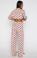 Pillow Talk Printed Long Sleeve Pyjama Set Bow Bliss