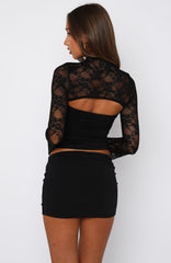 Devoted Love Long Sleeve Top Black