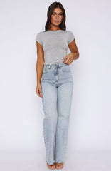 Alana High Waisted Straight Leg Jeans Light Blue