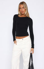 Deep End Long Sleeve Top Black