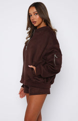 Between Us Faux Suede Shorts Chocolate