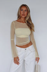True To Form Long Sleeve Top Lemon