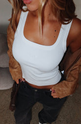 Wanting Problems Knit Top White