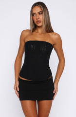 Tell Me A Secret Strapless Bustier Black
