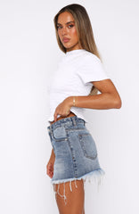 Amelia Denim Mini Skirt Mid Blue Acid