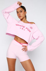 Stay Clear Off Shoulder Cropped Sweater Marshmallow