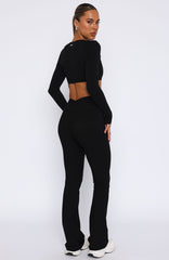 Revival High Waisted Flare Leggings Black