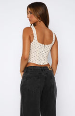 Riviera Bustier Beige Polka Dot