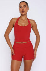 Shift Mid Rise Shorts 3.5" Cherry Red