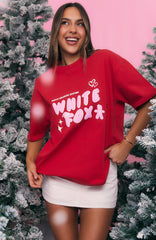 All I Want For Christmas Oversized Tee Red