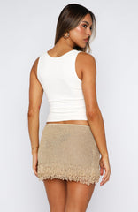 Cha Cha Knit Mini Skirt Gold