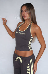 Star Of The Night Halter Top Charcoal