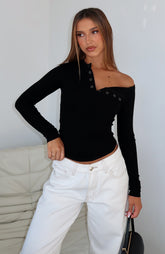 Visions Of You Long Sleeve Top Black