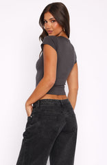 Love Burst Baby Tee Charcoal