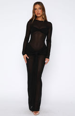 Super Love Long Sleeve Maxi Dress Black