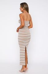 New Vibrations Strapless Maxi Dress Brown