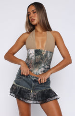 Yee Haw Denim Mini Skirt Safari Indigo