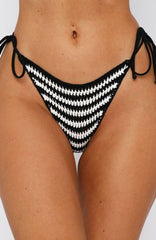 Cottesloe Crochet Bottoms Black/ Cream Stripe