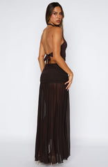 It's Showtime Maxi Skirt Chocolate