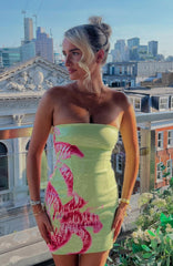 Make Up My Mind Sequin Mini Dress Lime Spritz