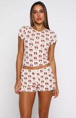 Dreamy Pyjama Shorts Bow Bliss