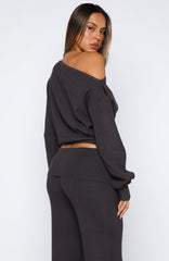 Can't Find The Words Knit Sweater Charcoal