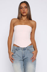 Always Wondering Strapless Bustier Baby Pink