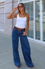 Elena Low Rise Wide Leg Jeans True Blue
