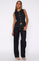 Zara Mid Rise Straight Leg Jeans Dark Navy