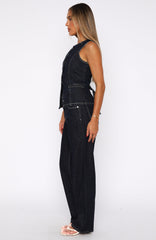 Zara Mid Rise Straight Leg Jeans Dark Navy