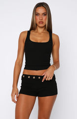 Always Chasing Mini Shorts Black