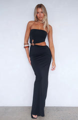 Probably True Strapless Maxi Dress Black