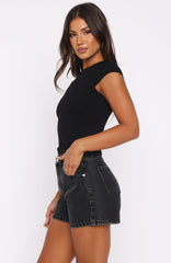 Maddy Denim Shorts Black Acid