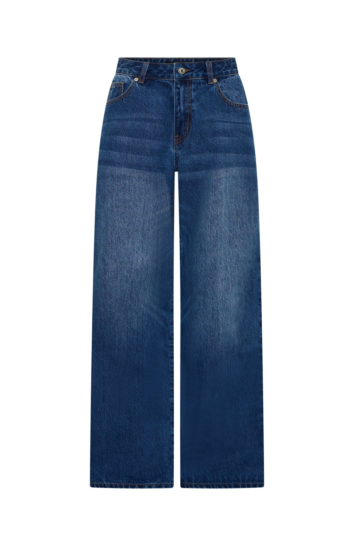 Maeve Low Rise Wide Leg Jeans Washed Dark Blue