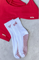 Energy Is Infinite Grip Socks White/Red