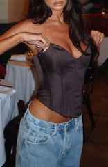 Mind My Manners Strapless Bustier Chocolate