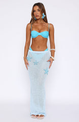Ocean Starlet Maxi Skirt Baby Blue