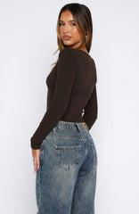 In Pursuit Long Sleeve Corset Chocolate
