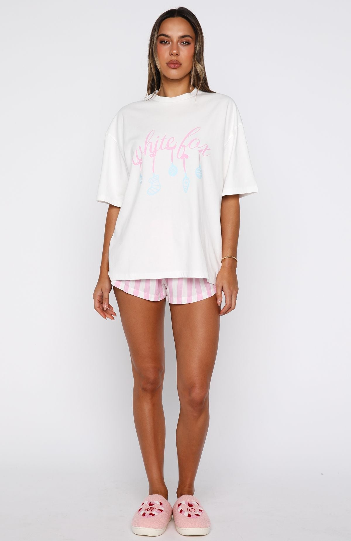 Silly Season Pyjama Oversized Tee White