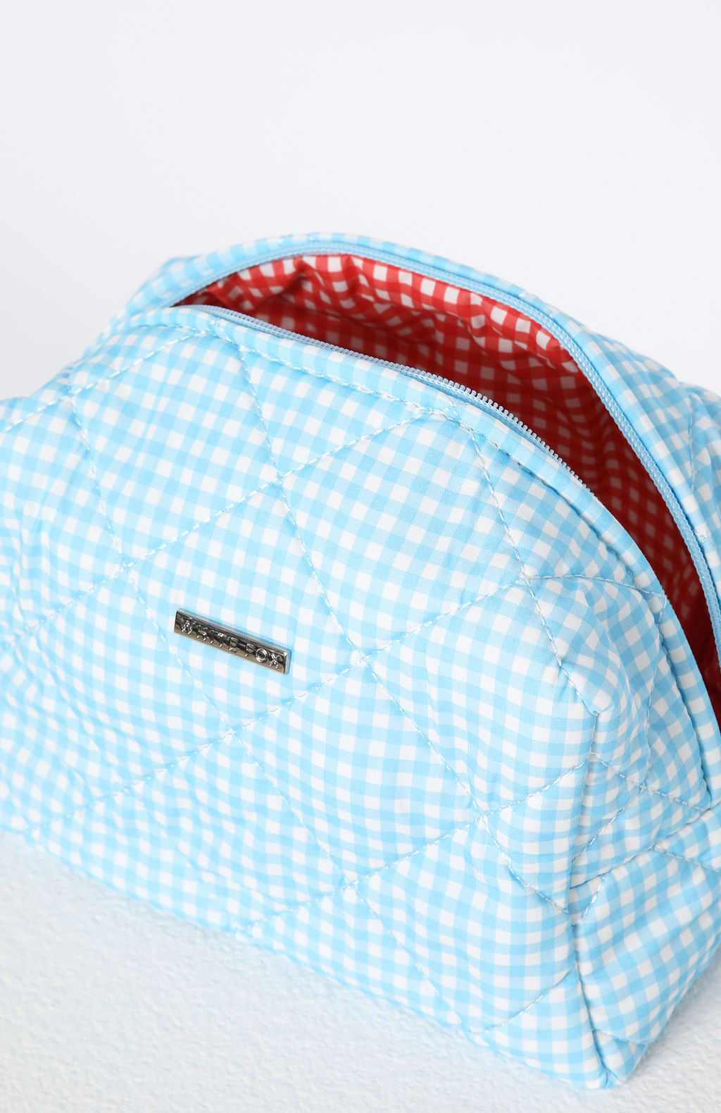 Getting Ready Cosmetic Bag Blue Gingham