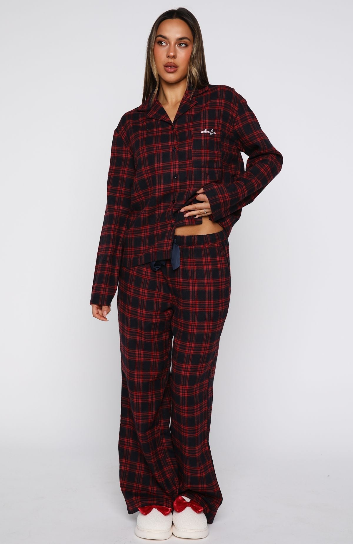 That Time Of Year Long Sleeve Pyjama Top Red/Navy